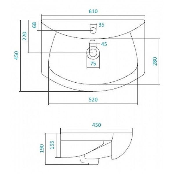 Раковина мебельная santek балтика 60 1wh110246