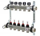 Uponor Smart S коллектор с расходомерами стальной, выходы 7X3/4 евроконус