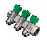 TIEMME  Коллектор 1''x5 вых,с регулировочными вентилями, никелированный