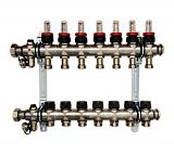 OVENTROP  Группа коллекторная Oventrop "Multidis SF 7" со встроенными ротаметрами на 7 контуров