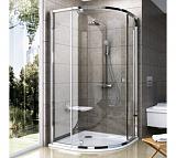 PSKK3-100 блестящая + Транспарент, PIVOT душевой уголок полукруглый, 3-хэлементный