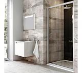 BLDP2-100 блестящий+транспарент, Blix душевая дверь раздвижная, двухэлементная