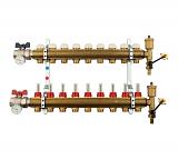 TIEMME  1х3/4 ЕК Коллектор в сборе с расходомерами на 9 выходов