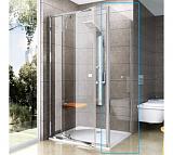 PPS-90 блестящая + Транспарент, PIVOT жесткая душевая стенка