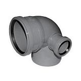 Отвод полипропилен ПП 110х90˚ с выходом 50 правый