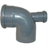 Отвод полипропилен ПП 110х90˚ с выходом 50 прямой