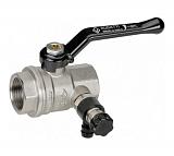 BUGATTI  Oregon Кран шаровой с дренажем и воздухоотводчиком, (ручка-рычаг алюминий) внут-внут резьба 3/4"