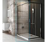 SMPS-90 хром+транспарент, левая, SmartLine жесткая душевая стенка