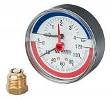 Watts  FR 818(TMAX) 4 Термоманометр аксиальный 1/2" x 4 бар (80мм)