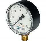 STOUT  Манометр радиальный. Корпус Dn 63 мм 1/4"