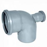 Отвод полипропилен ПП 110х90˚ с выходом 50 фронтальный (тыл)