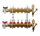 TIEMME  1х3/4 ЕК Коллектор в сборе с расходомерами на 6 выходов